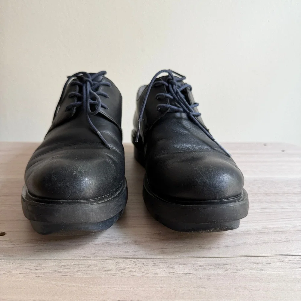 Camper Marta Women's Black Leather Lace Up Oxford Flats Shoes Size 36 US 6 Good